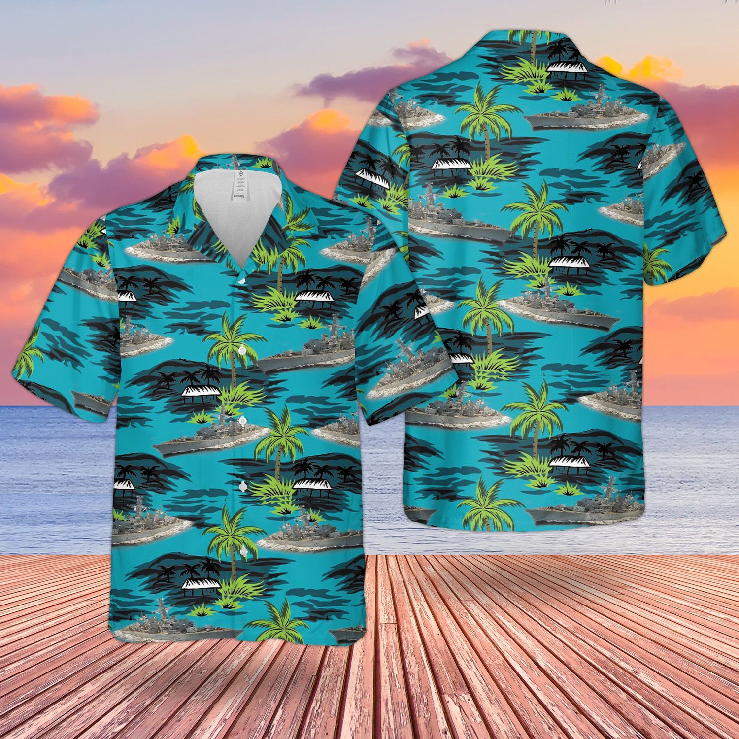 De Class Type Frigate Blue Unique Design Unisex Hawaiian Shirt