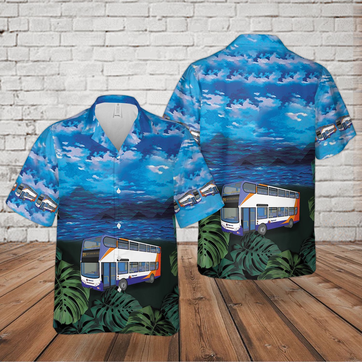 Doubledecker Bus Stagecoach Blue Nice Design Unisex Hawaiian Shirt