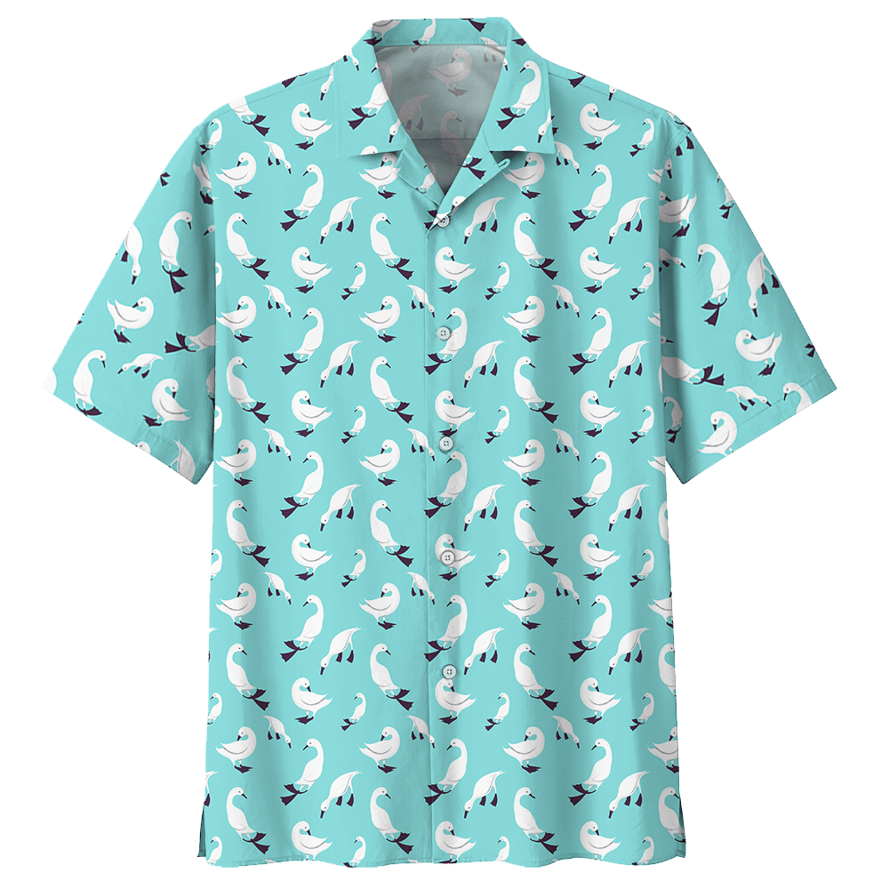 Duck Blue Hawaiian Shirt For Men And Women