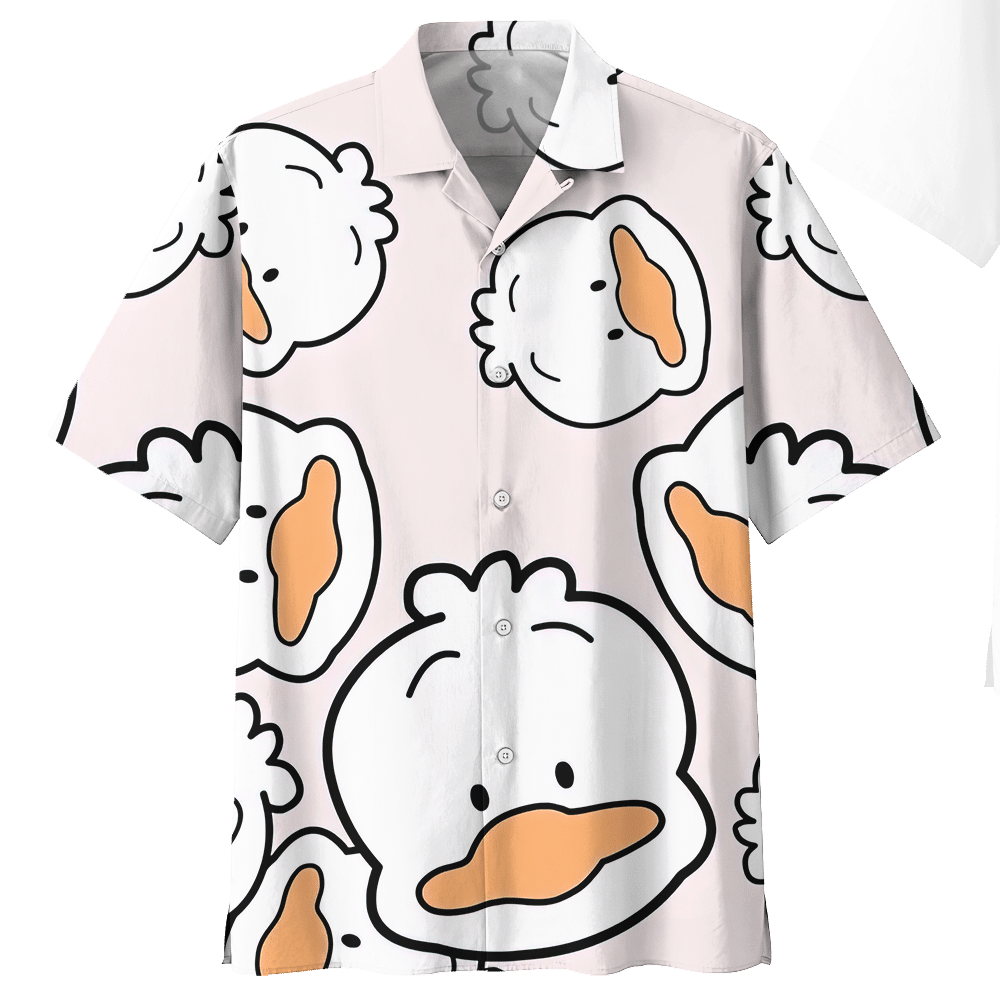 Duck White High Quality Unisex Hawaiian Shirt