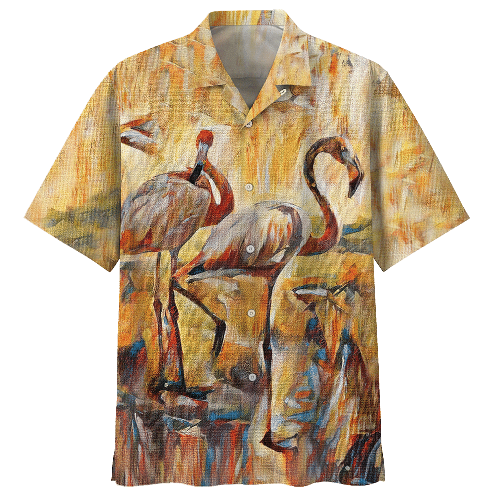 Flamingo Yellow Unique Design Unisex Hawaiian Shirt