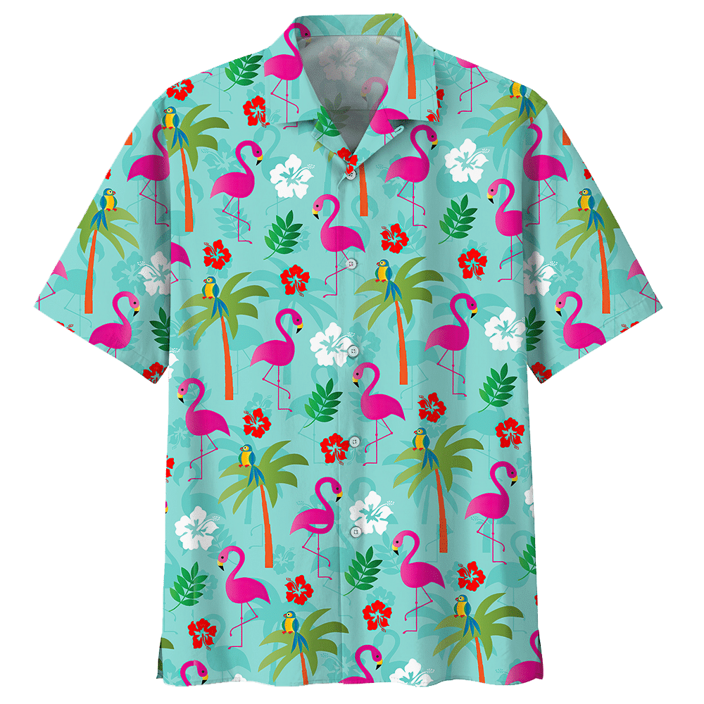 Flamingo Blue Unique Design Unisex Hawaiian Shirt