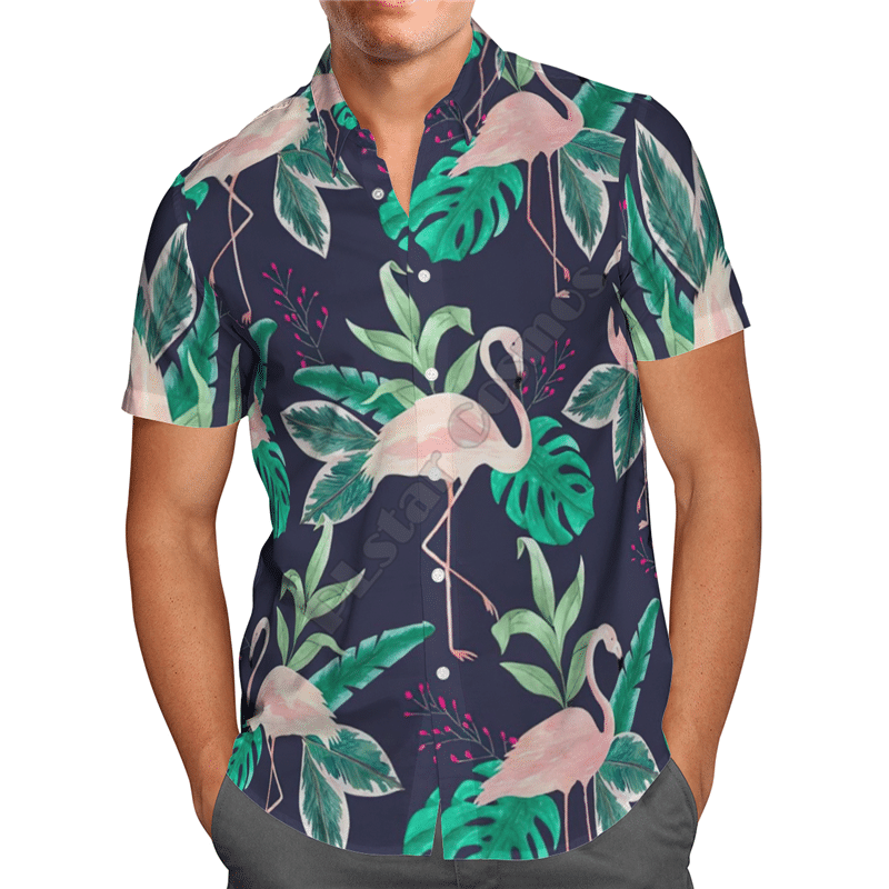 Flamingo Purple High Quality Unisex Hawaiian Shirt