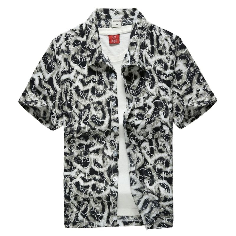Funky Skull White Nice Design Unisex Hawaiian Shirt