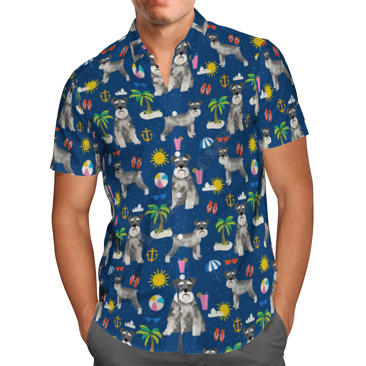 Funny Schnauze Blue Unique Design Unisex Hawaiian Shirt