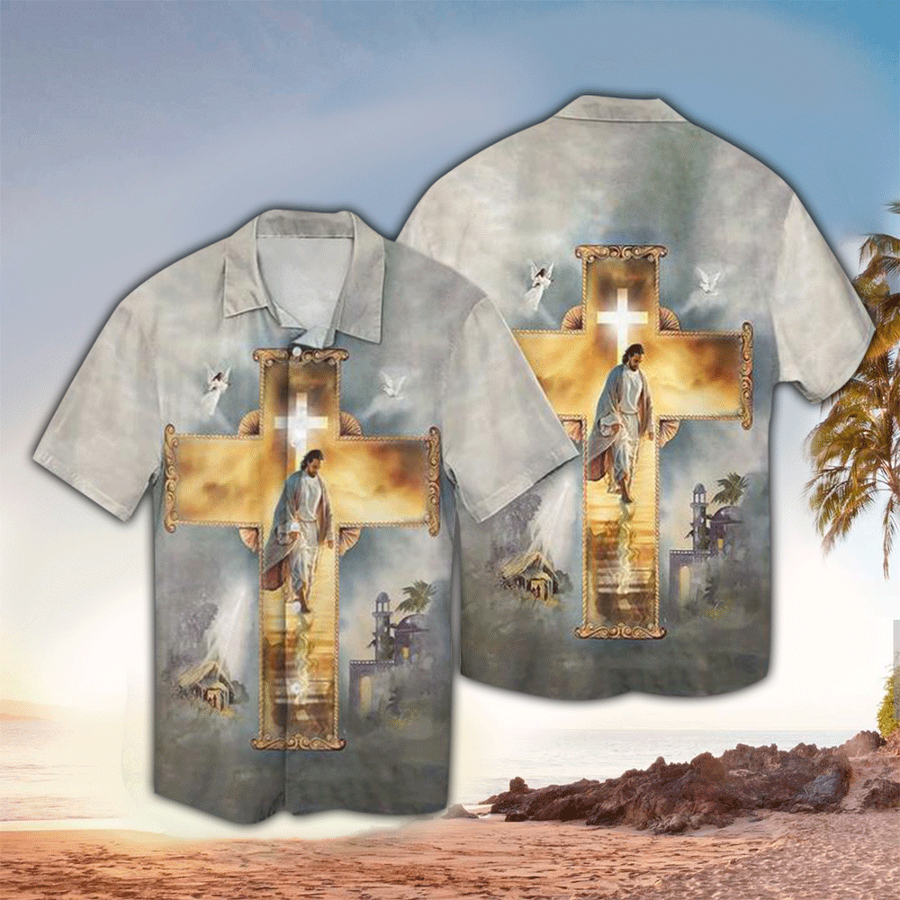 Gate Way To Heaven Jesus And Cross Hawaiian Shirt