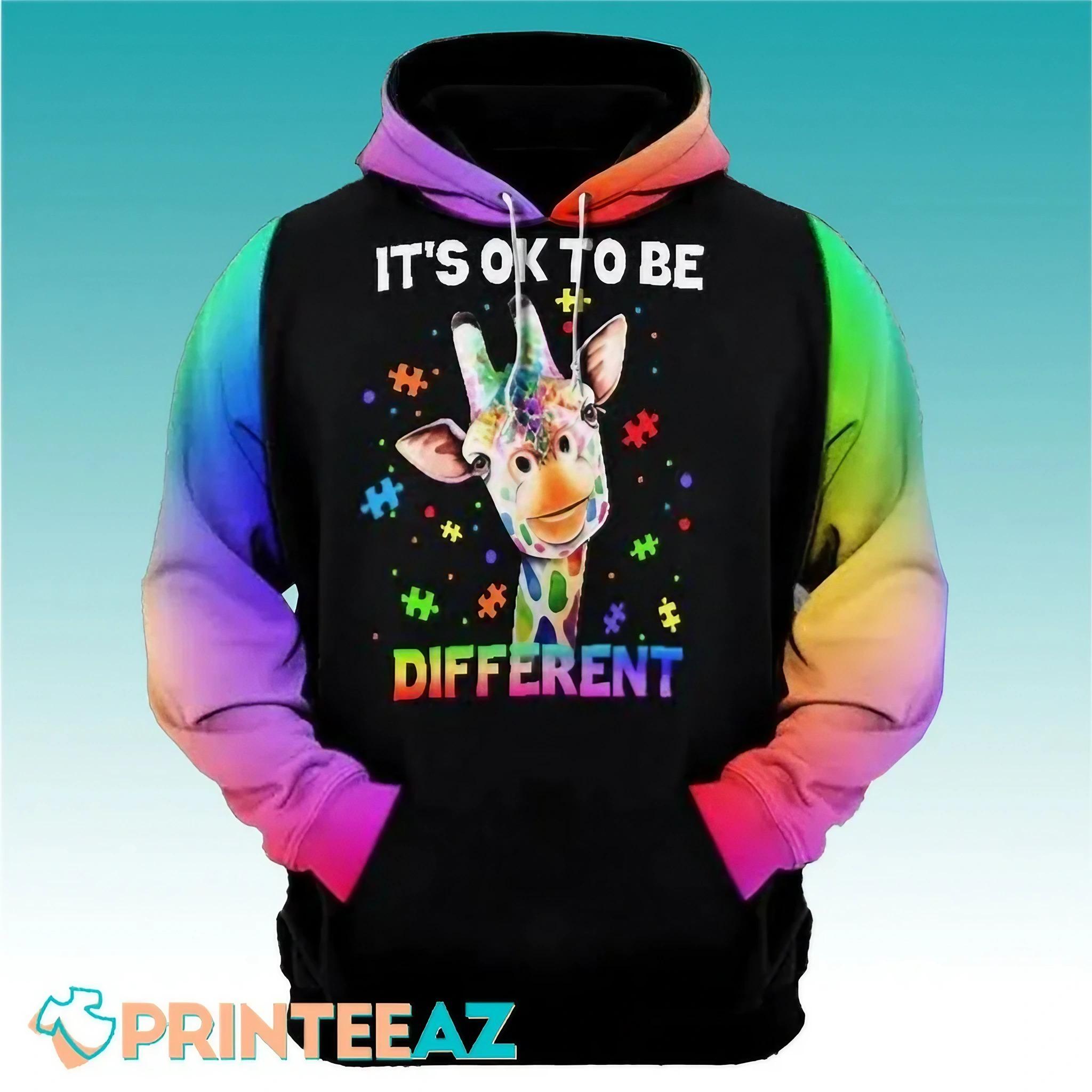 Giraffe Autism Awareness 3D Hoodie