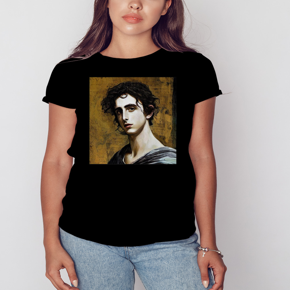 Portrait Of Timothée Chalamet Painting By Michelangelo Da Vinci shirt 2 Women's tshirt