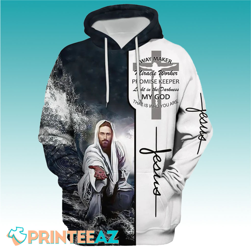 God Bless Christian With Cross And God_s Hand 3D Hoodie