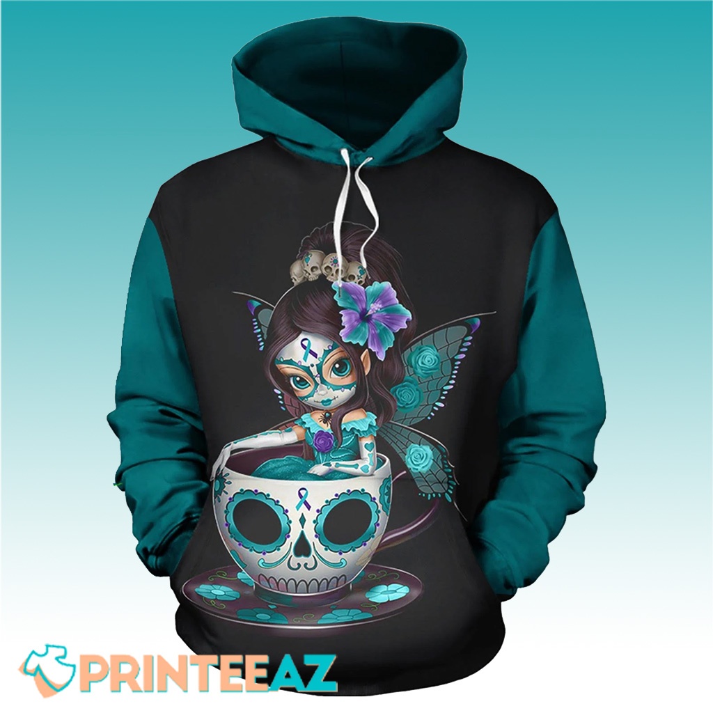 Teacup Girl Suicide Awareness With Black And Butterfly 3D Hoodie