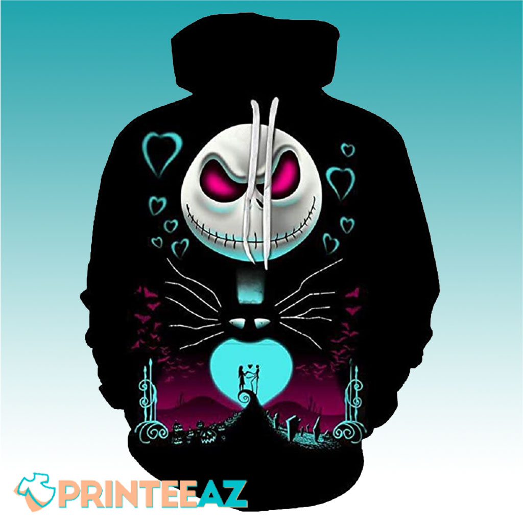 Valentines Day With Jack And Sally Skellington 3D Hoodie