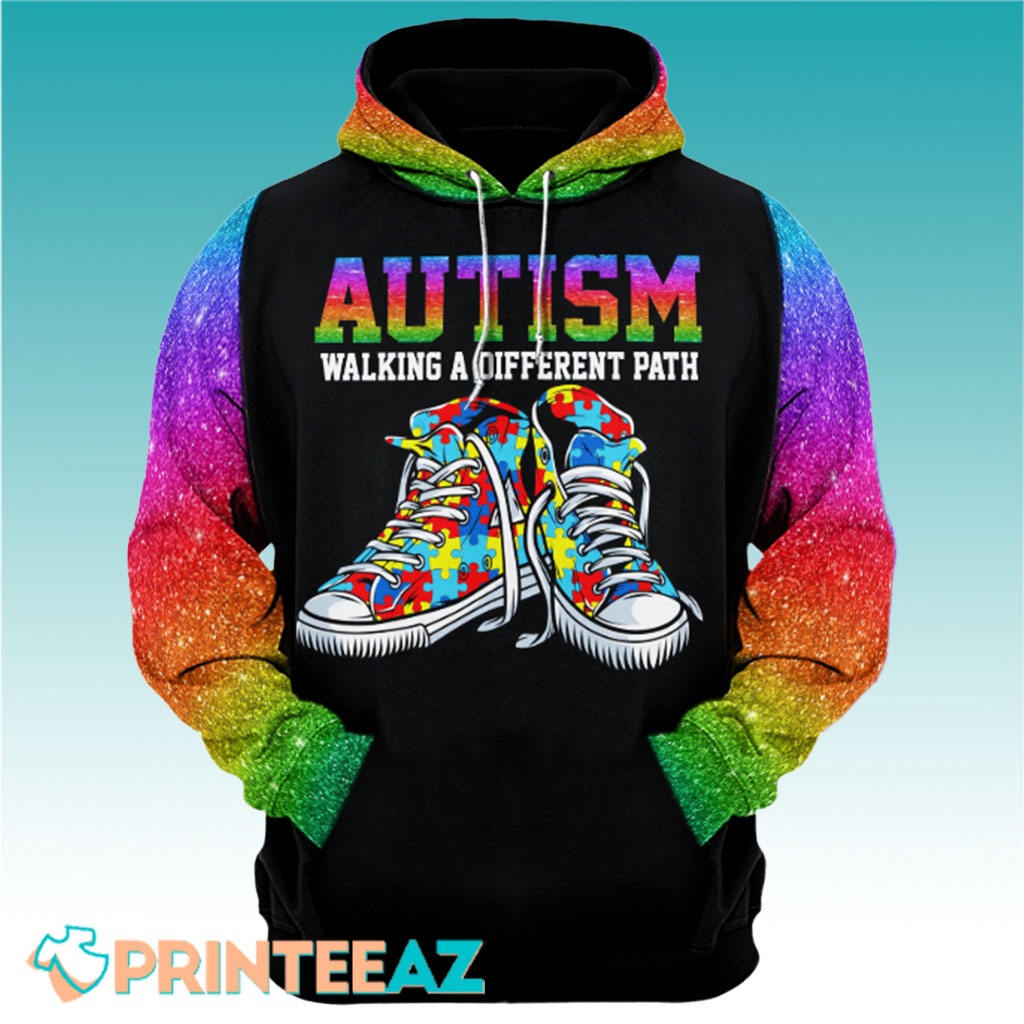 Walking A Different Path Autism Awareness 3D Hoodie