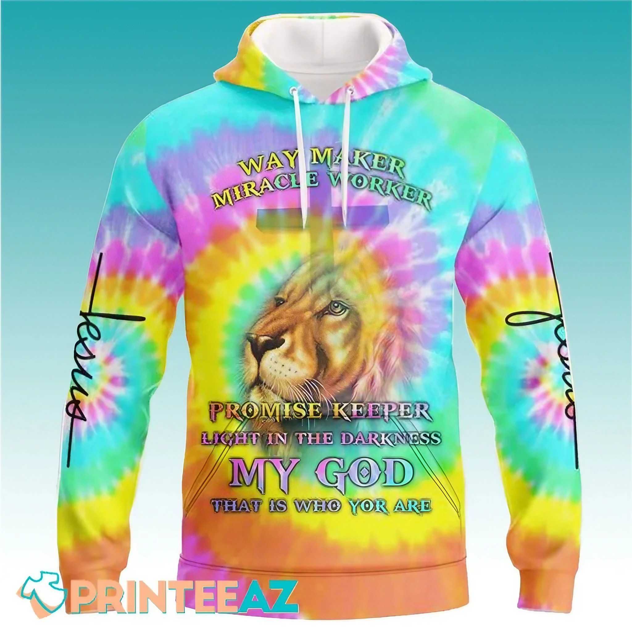 Way Maker Miracle Worker Christian With Lion 3D Hoodie