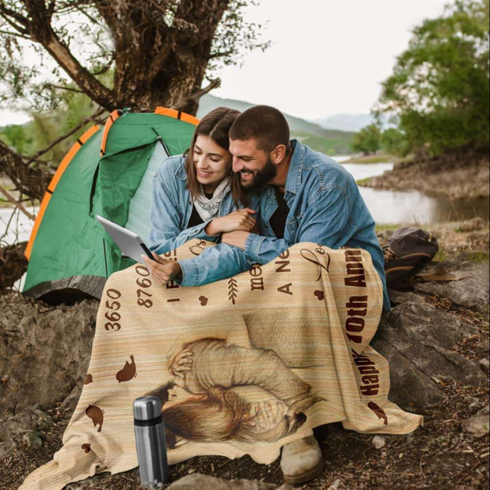 10th Anniversary Marriage Gifts Blanket 120 Months Of Hugs Blanket