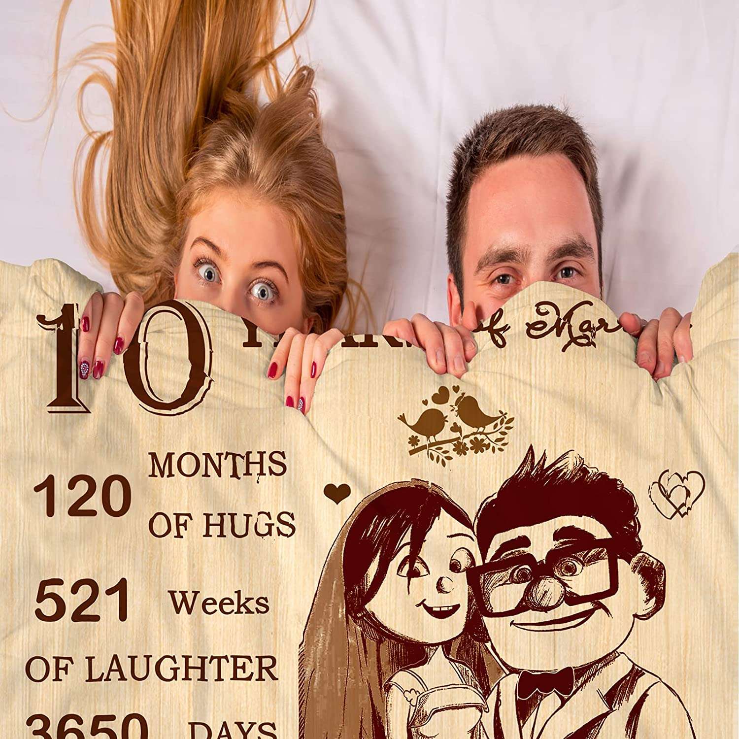 10th Anniversary Marriage Gifts Blanket Carl And Elly Couple Never Ending Blanket