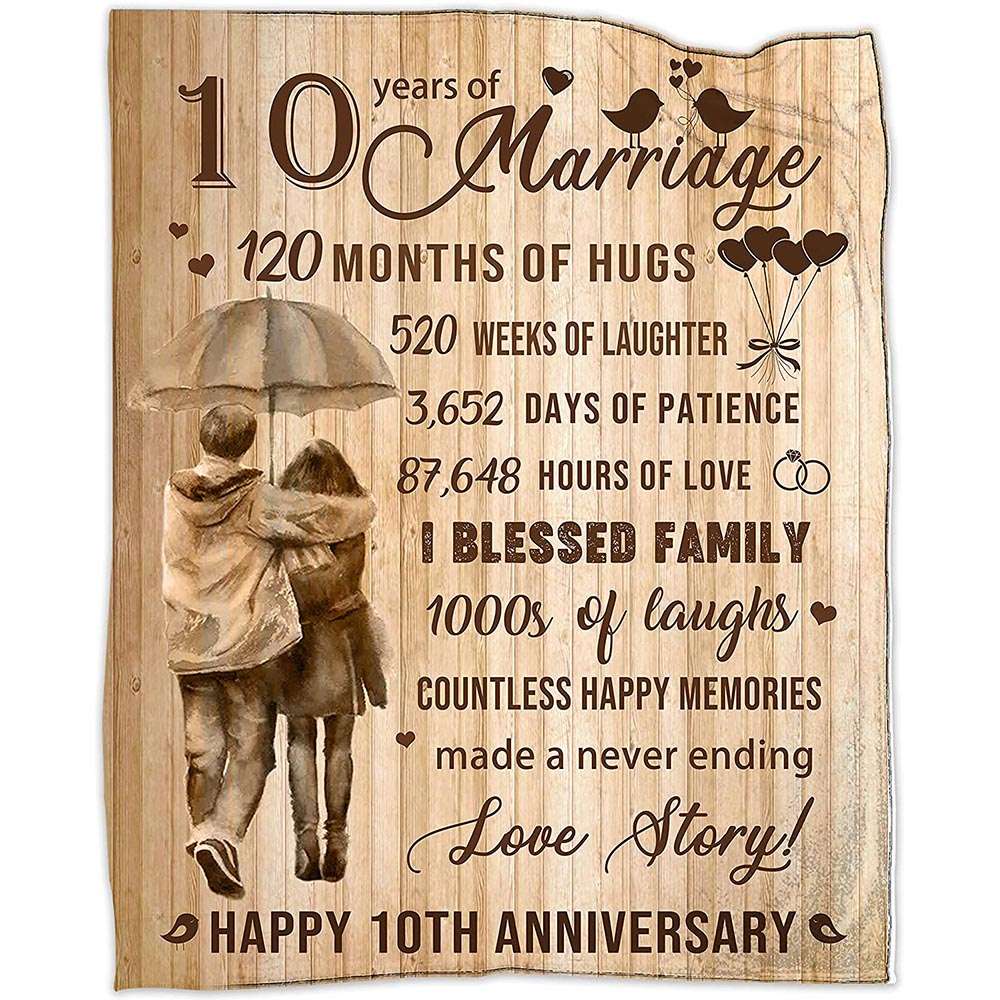 10th Marriage Anniversary Blanket Gift Countless Happy Memories Blanket