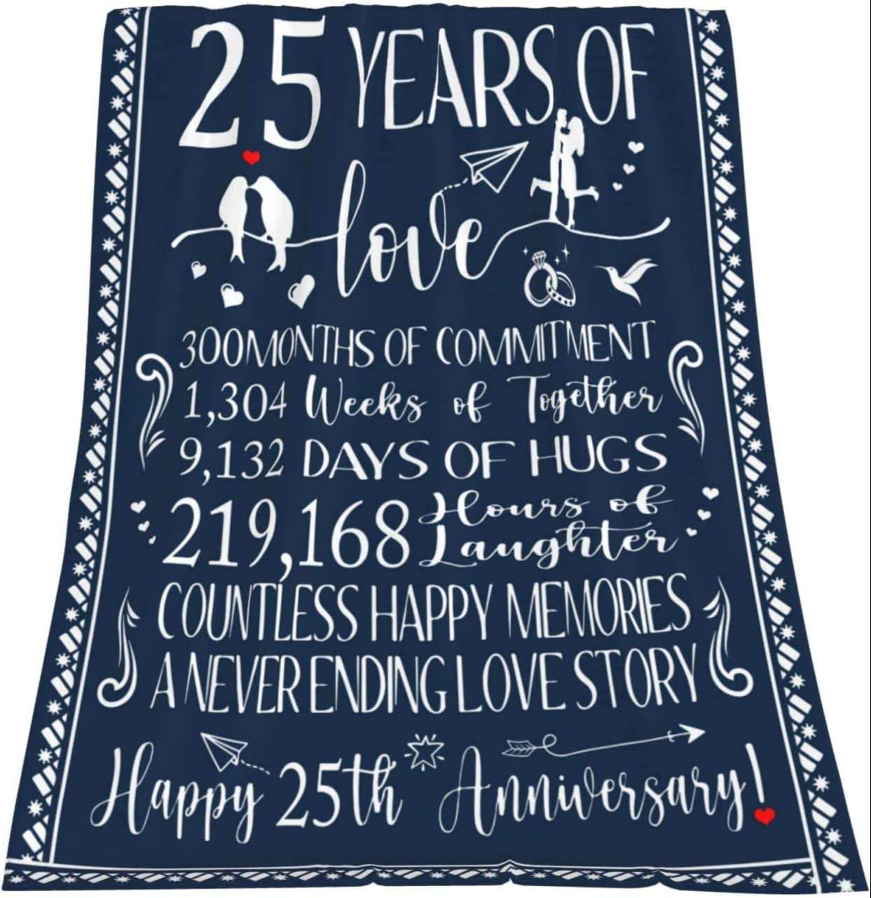 25th Anniversary Wedding Gifts Blanket 25 Years Of Love Couple Blanket