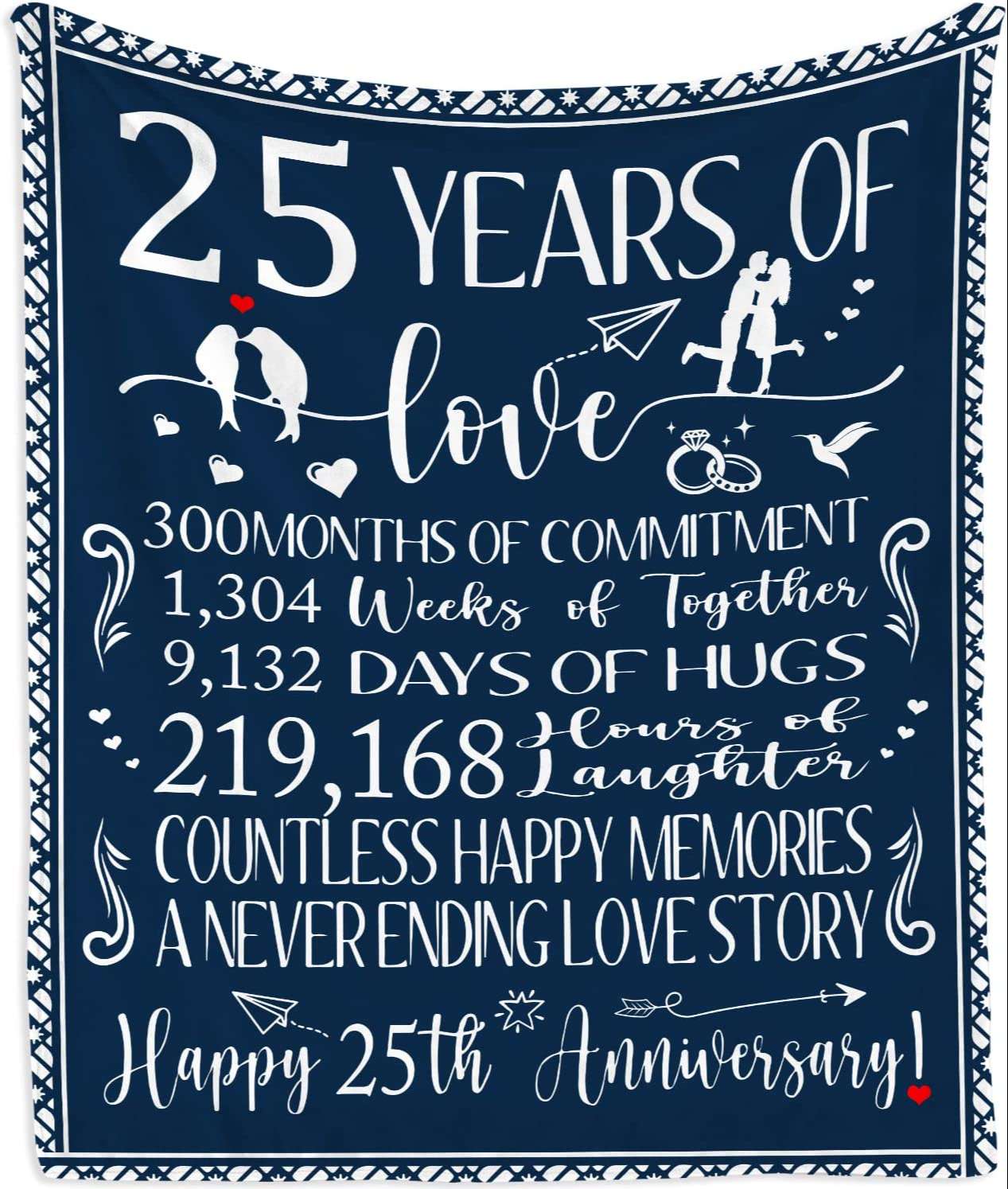 25th Anniversary Wedding Gifts Blanket 25 Years Of Love Couple Blanket
