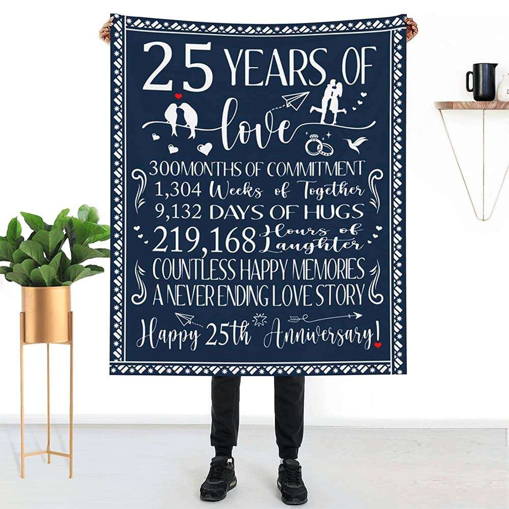 25th Anniversary Wedding Gifts Blanket 25 Years Of Love Couple Blanket