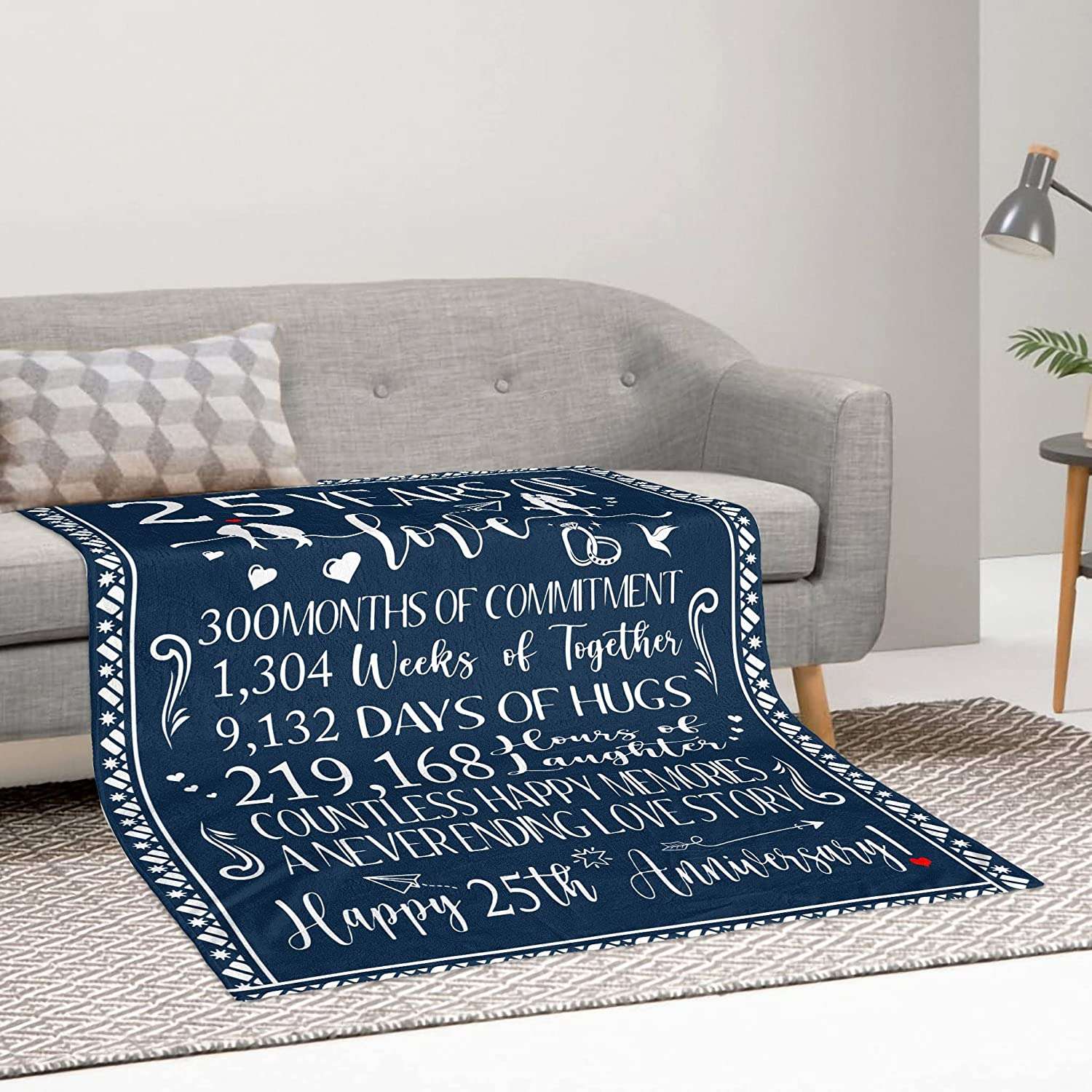 25th Anniversary Wedding Gifts Blanket 25 Years Of Love Couple Blanket
