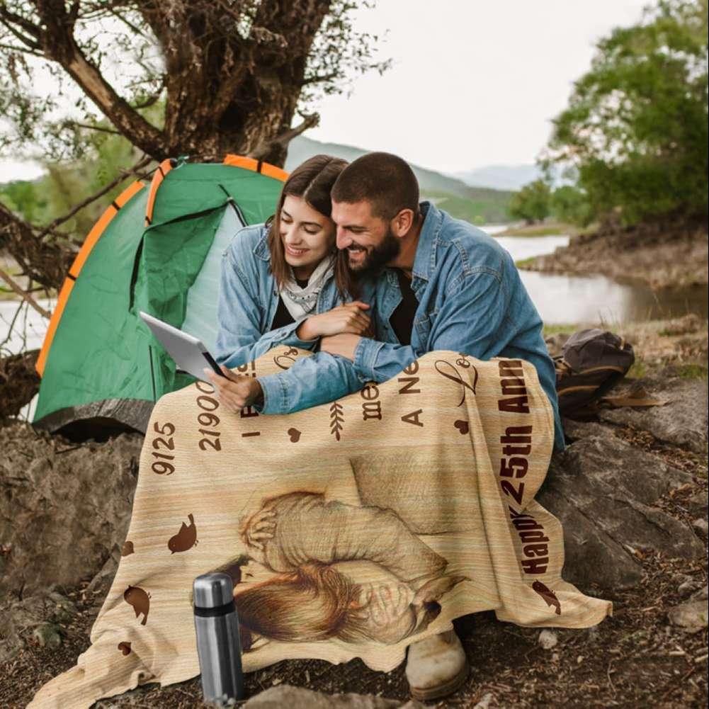 25th Silver Anniversary Blanket 300 Months Of Hugs Couple Blanket