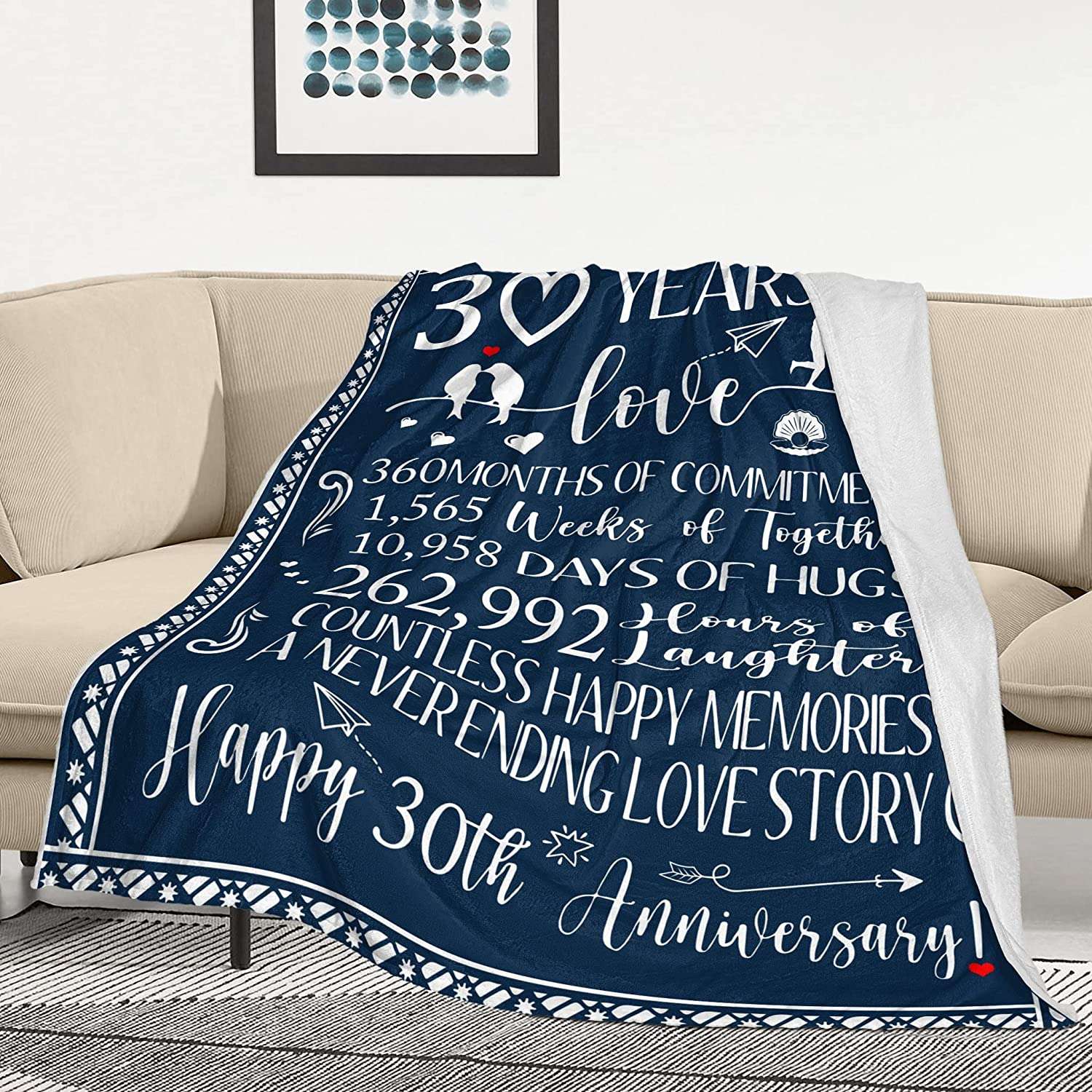 30th Anniversary Wedding Gifts Blanket Memories Never Ending Couple Blanket
