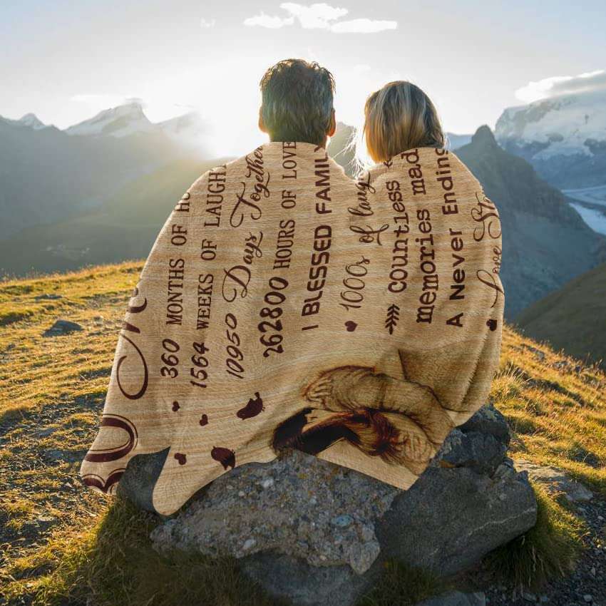 30th Anniversary Wedding Gifts for Couples Romantic Love Story Couple Blanket