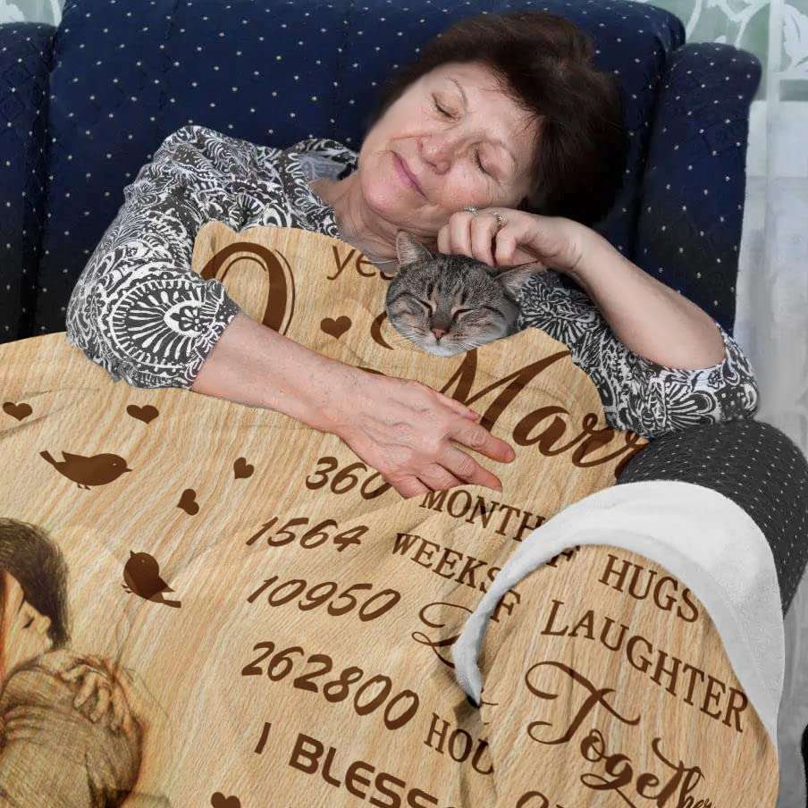 30th Anniversary Wedding Gifts for Couples Romantic Love Story Couple Blanket
