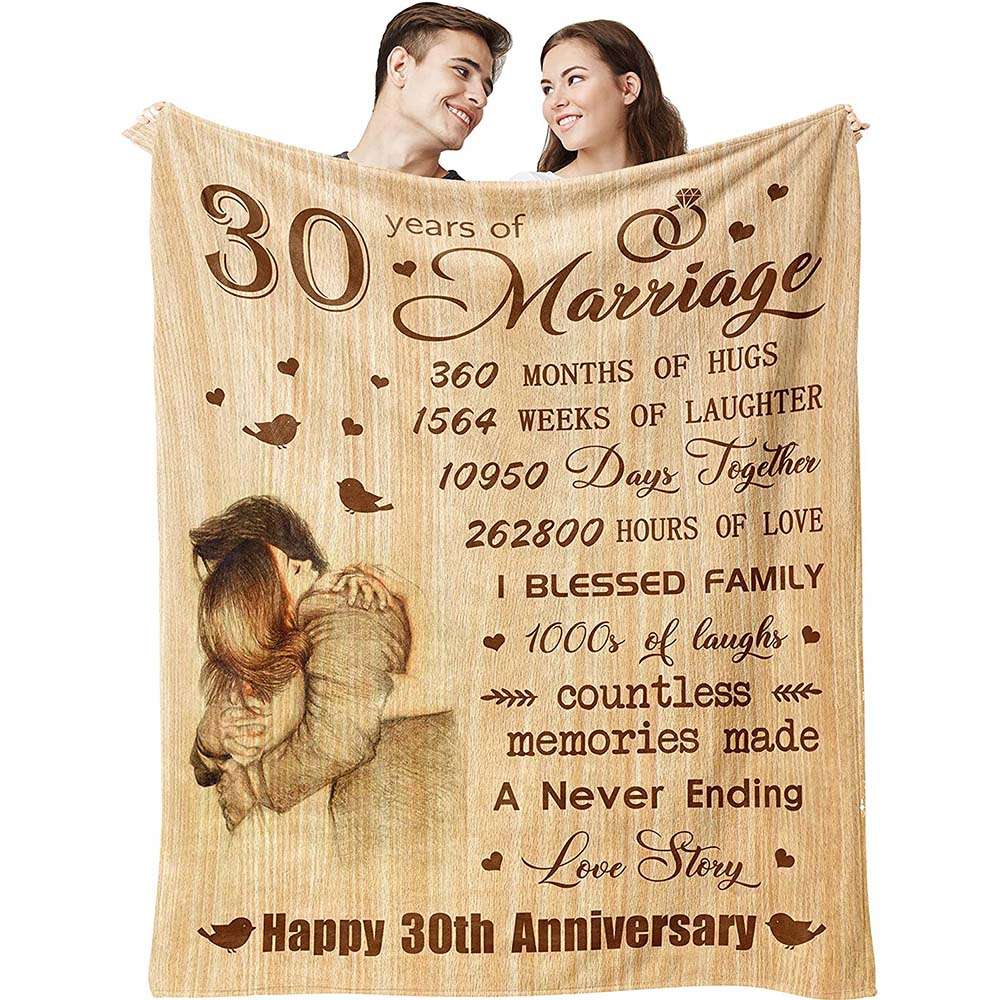 30th Anniversary Wedding Gifts for Couples Romantic Love Story Couple Blanket