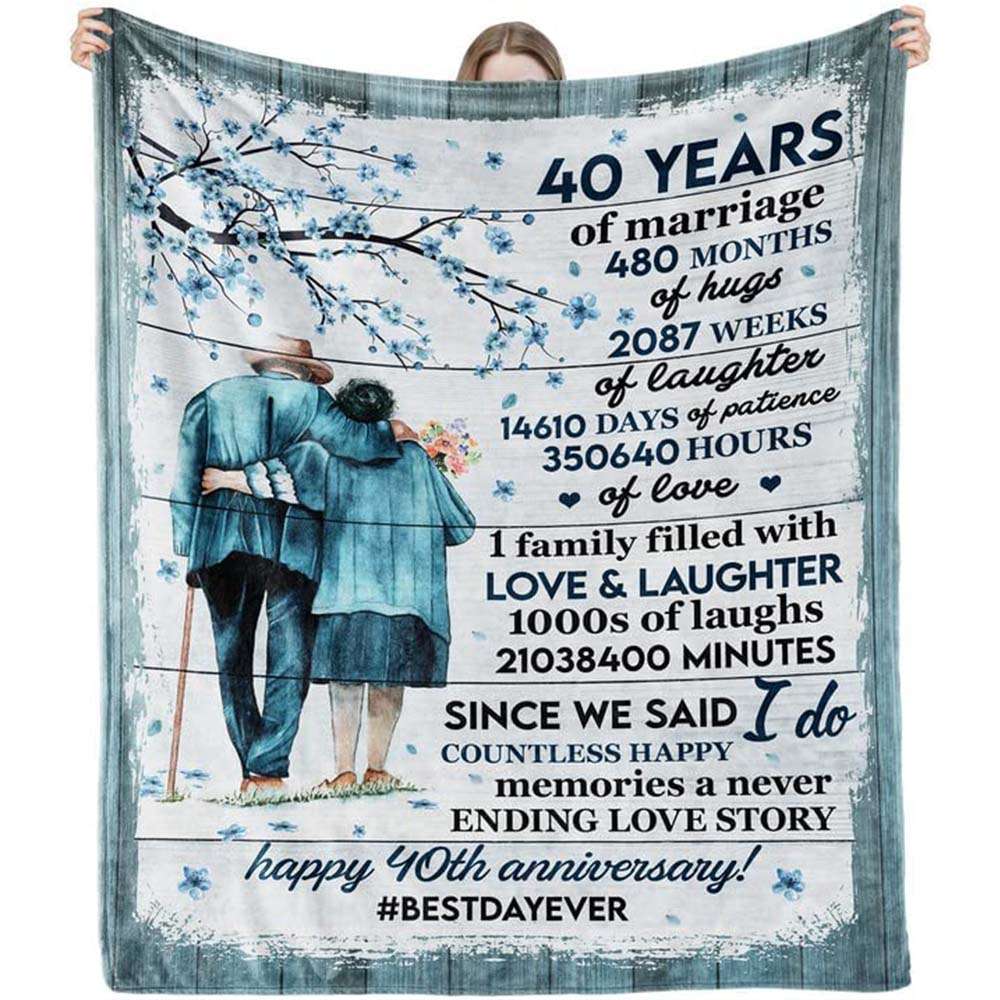 40th Anniversary Wedding Gifts For Couple Love And Laughter Couple Blanket
