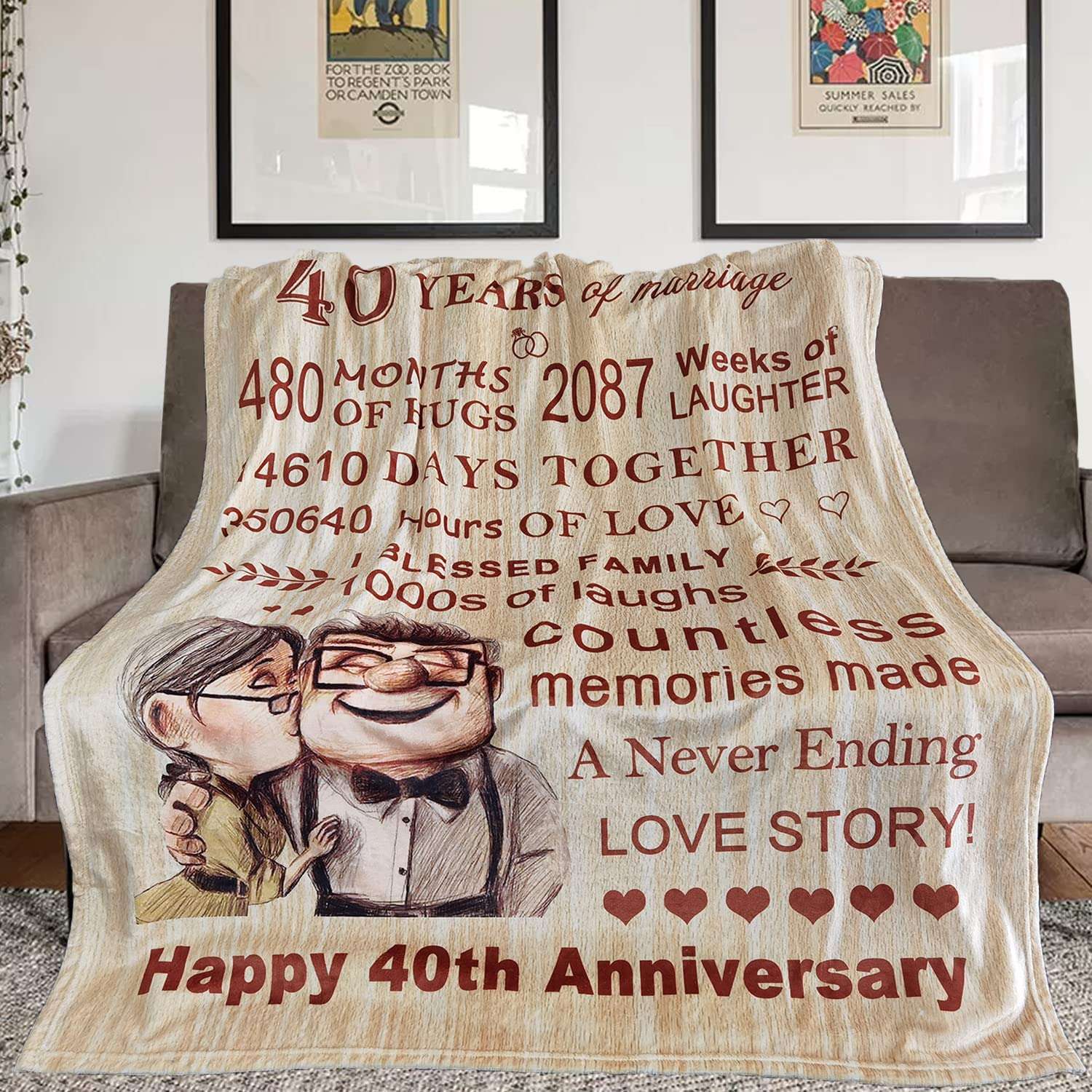 Best Couple Carl And Elly Blanket, Best Gifts For 40th Wedding Gift