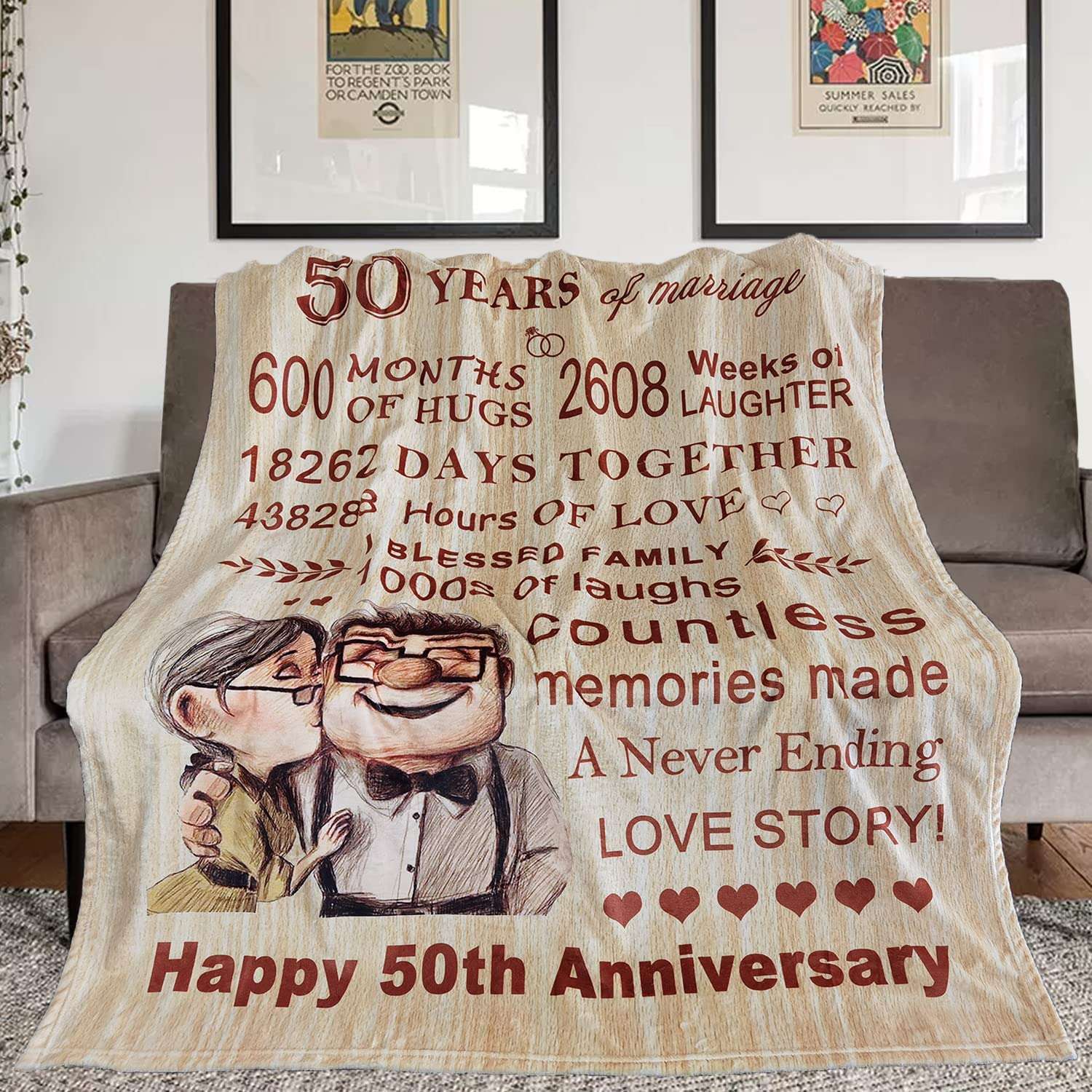 Best Gifts For 50th Wedding Anniversary Carl And Elly Happy Couple Blanket
