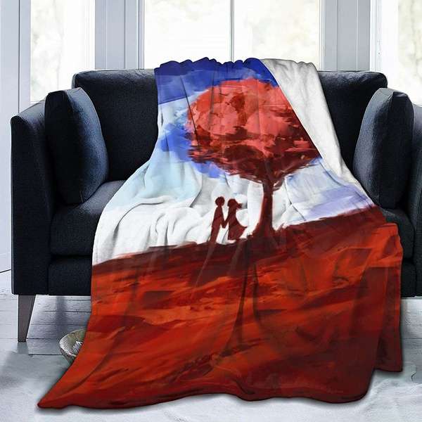 Couple Kissing Heart Shaped Tree Couple Blanket Best Couple Gift