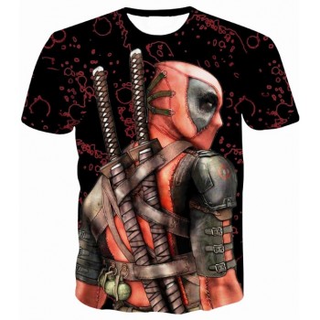 DEADPOOL DOUBLE SWORDS 3D STREET WEAR TSHIRT