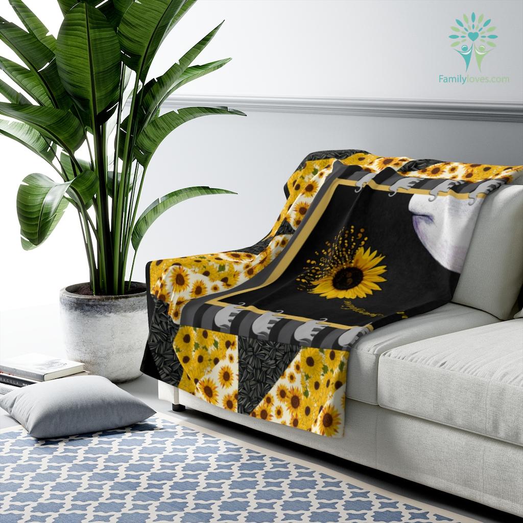 Elephant Sunflower Mom You Are My Sunshine Sherpa Fleece Blanket - Family Loves US Military Veterans Shirts Gifts Ideas