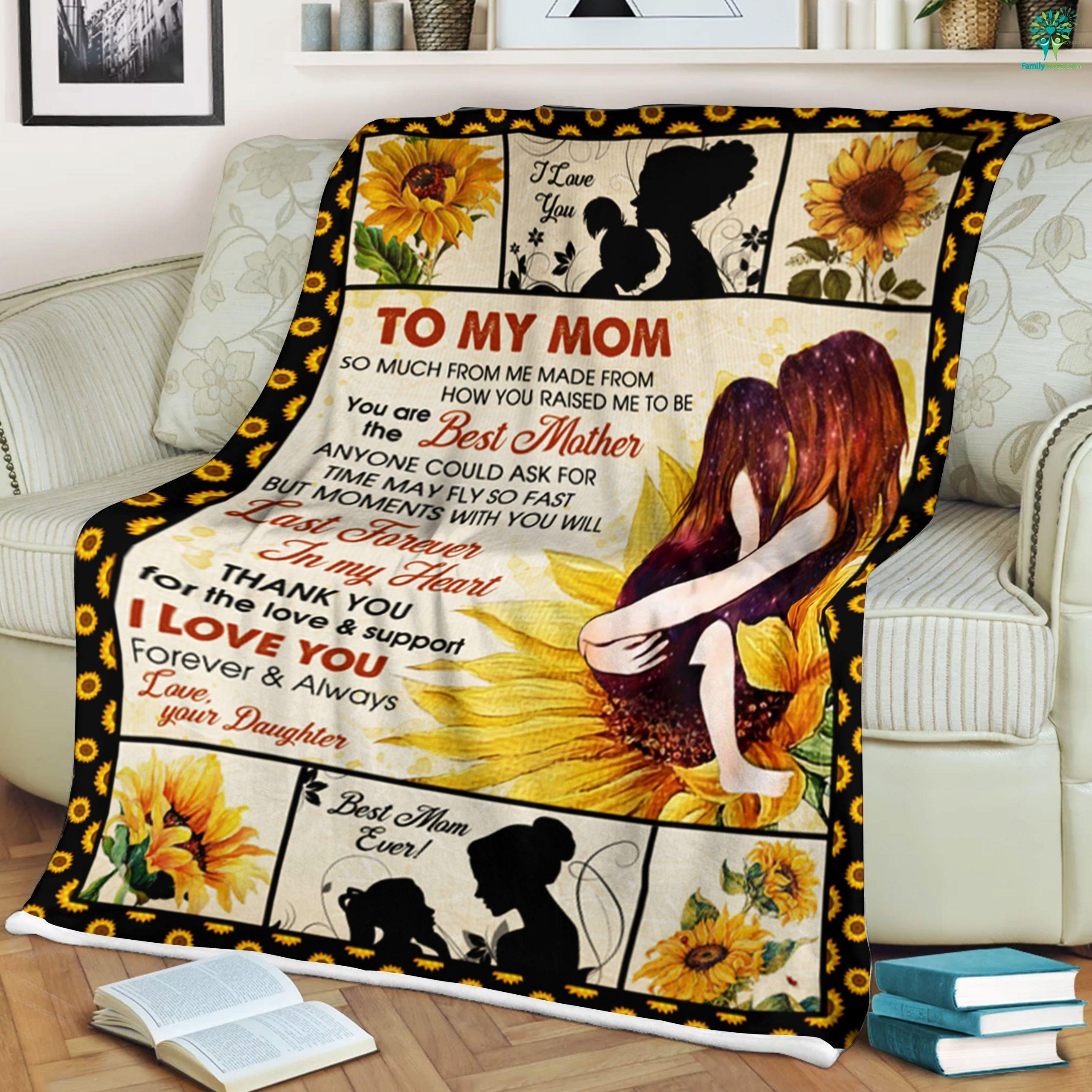 For My Mom Quotes Sherpa Fleece Blanket - Family Loves US Military Veterans Shirts Gifts Ideas