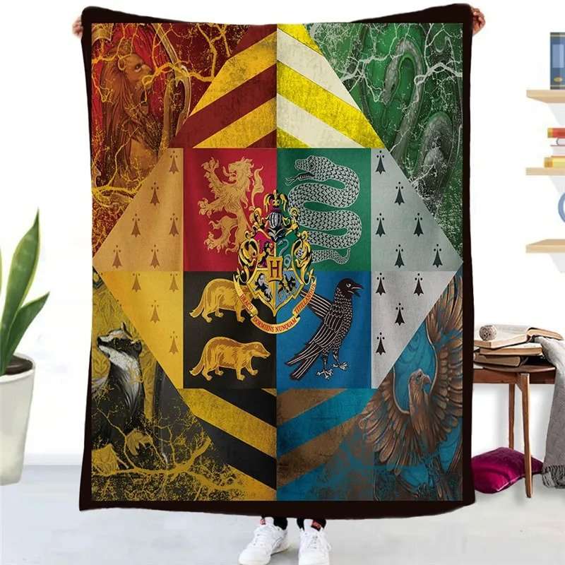 Four House Of Hogwarts Harry Potter Animals Blanket