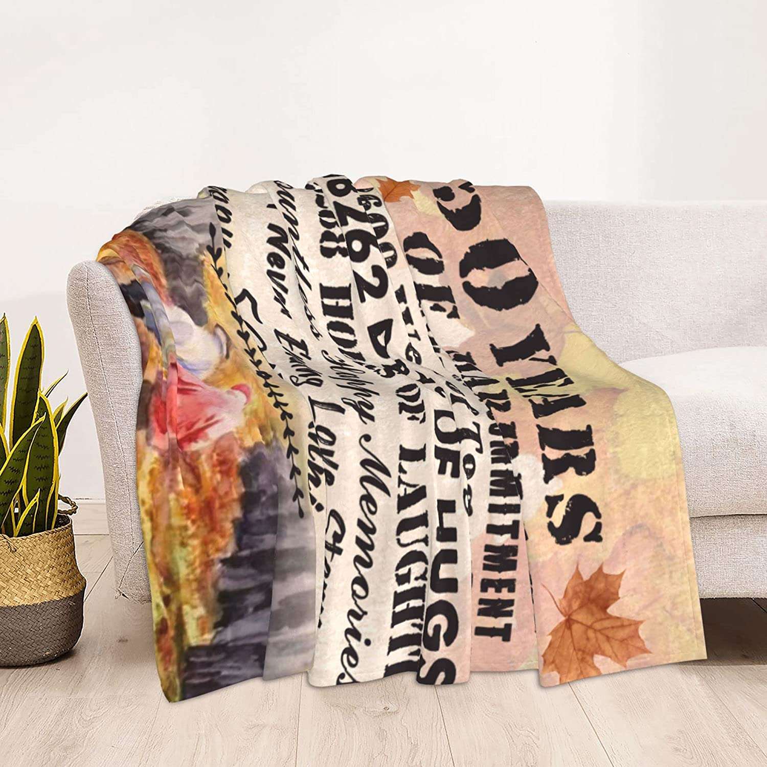 Golden 50 Years Of Marriage Gifts Months Of Commitment Couple Blanket