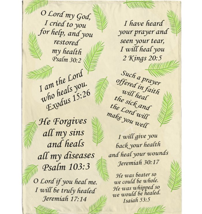 Healing Scriptures Throw Blanket, Prayer Bible Verse