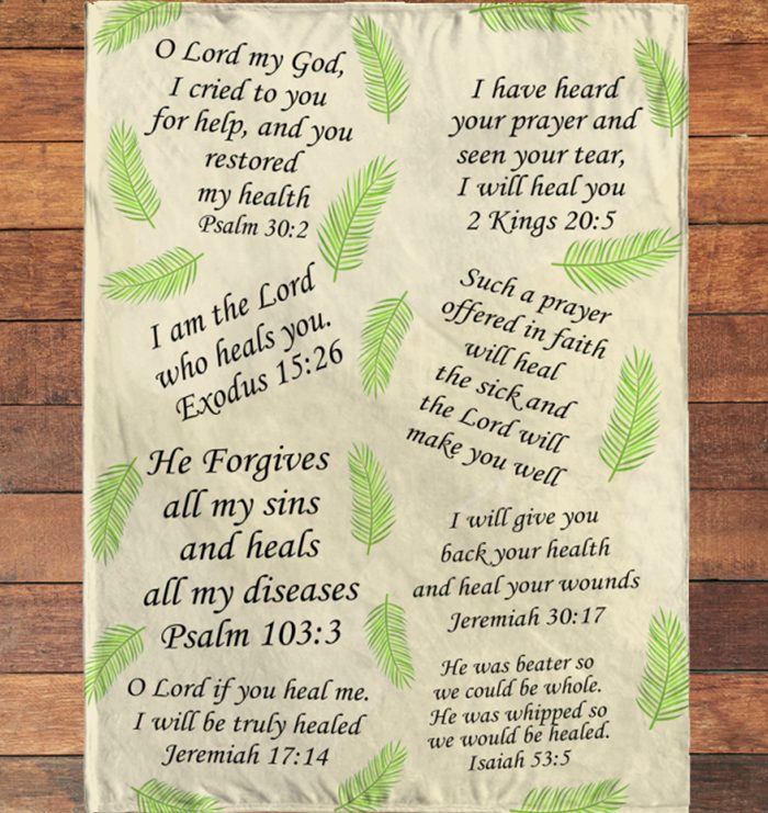Healing Scriptures Throw Blanket, Prayer Bible Verse