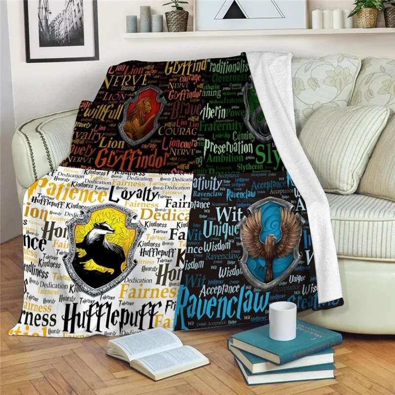 Hogwarts Emblem Four Houses Of Harry Potter Blanket
