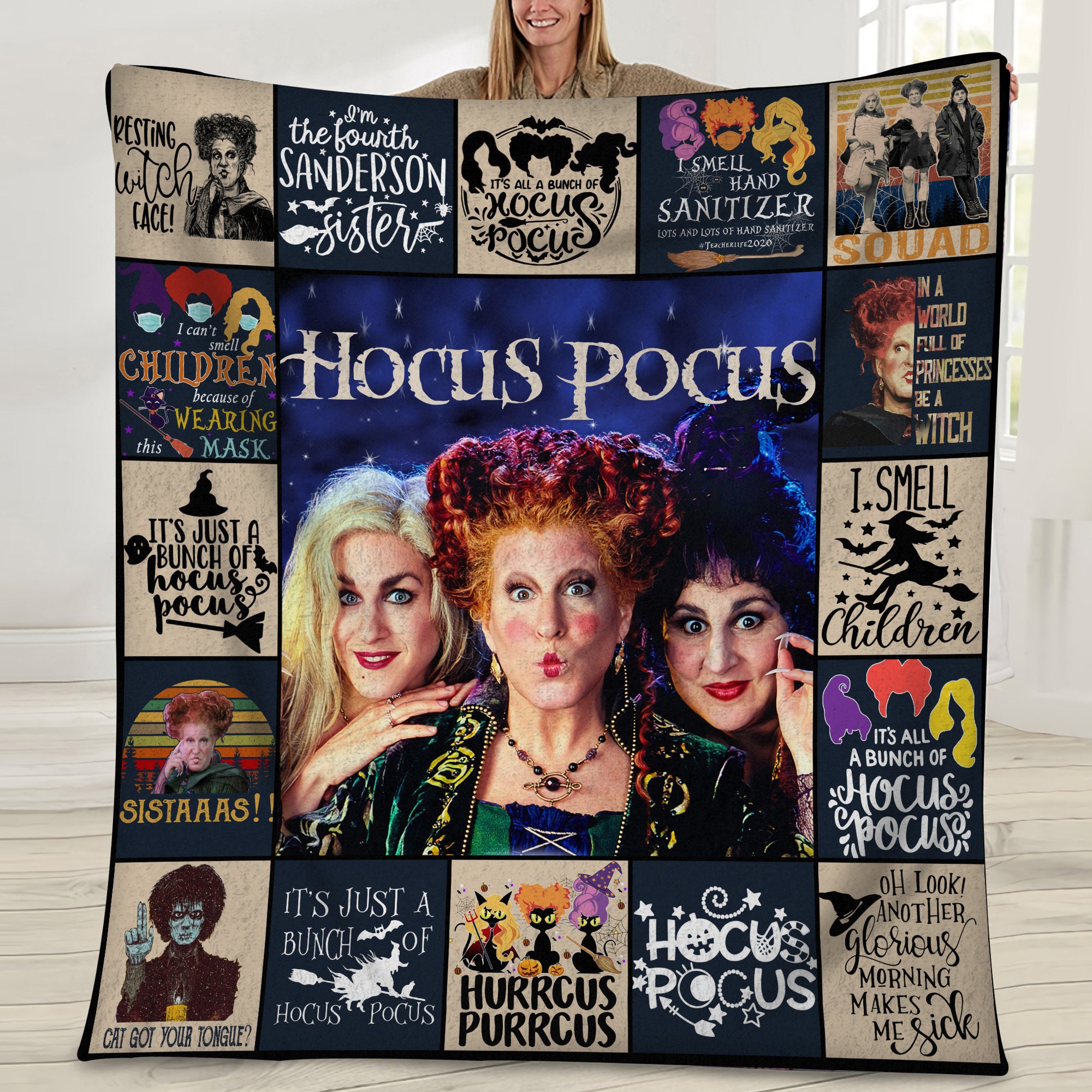 I Smell Hand Sanitizer Hocus Pocus Witches Movie Blanket