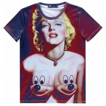 MARILYN MONROE NAUGHTY MICKEY MOUSE 3D TSHIRT