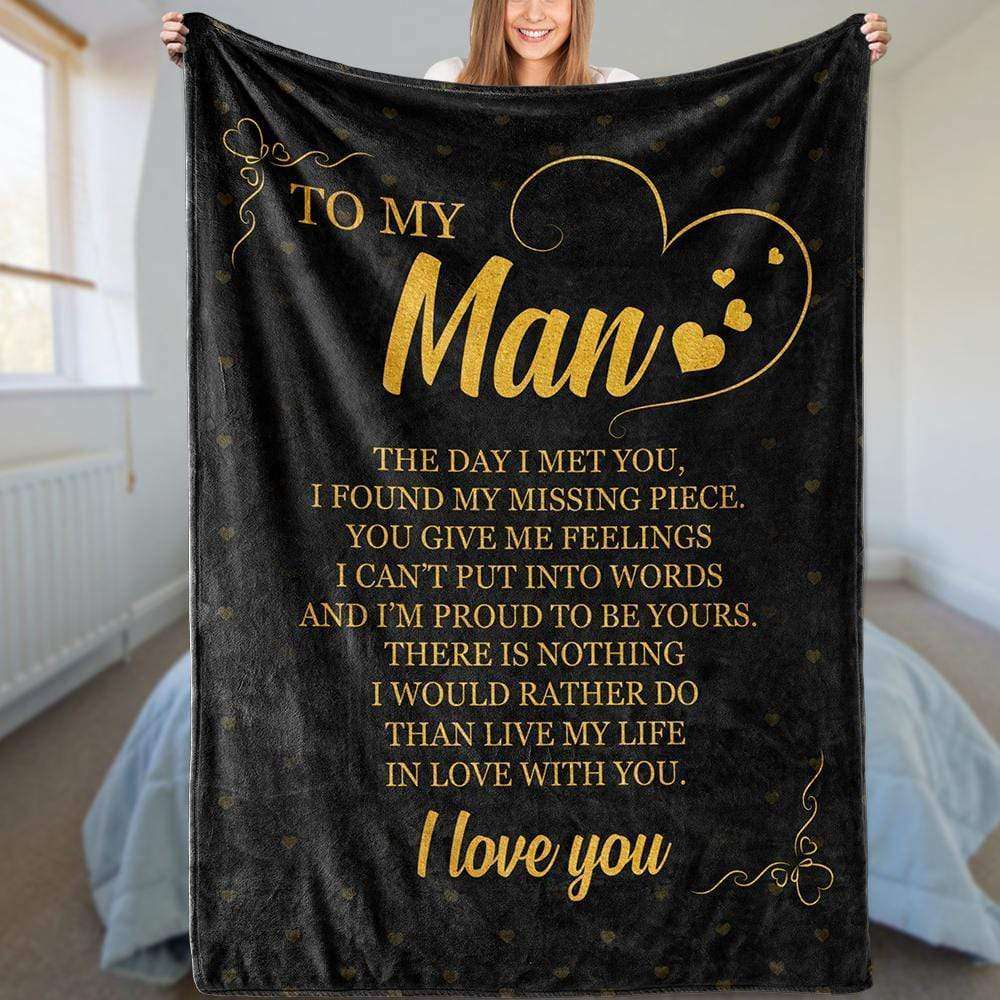 My Missing Piece Love Heart To My Husband Blanket Best Husband Gift