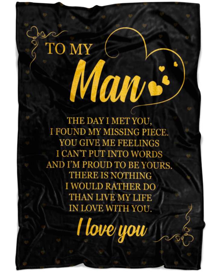 My Missing Piece Love Heart To My Husband Blanket Best Husband Gift
