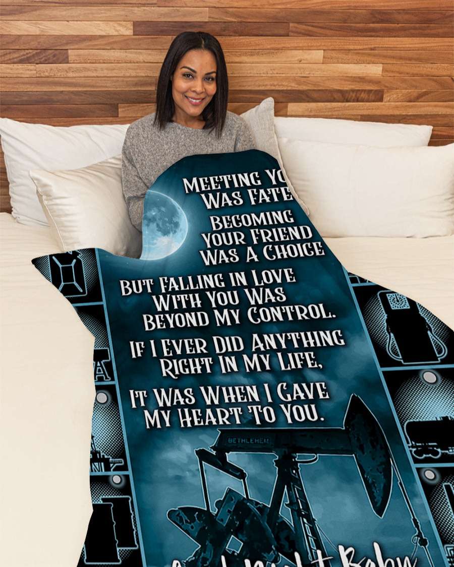 Oilfield Man Husband Meeting You Was Fate Couple Blanket