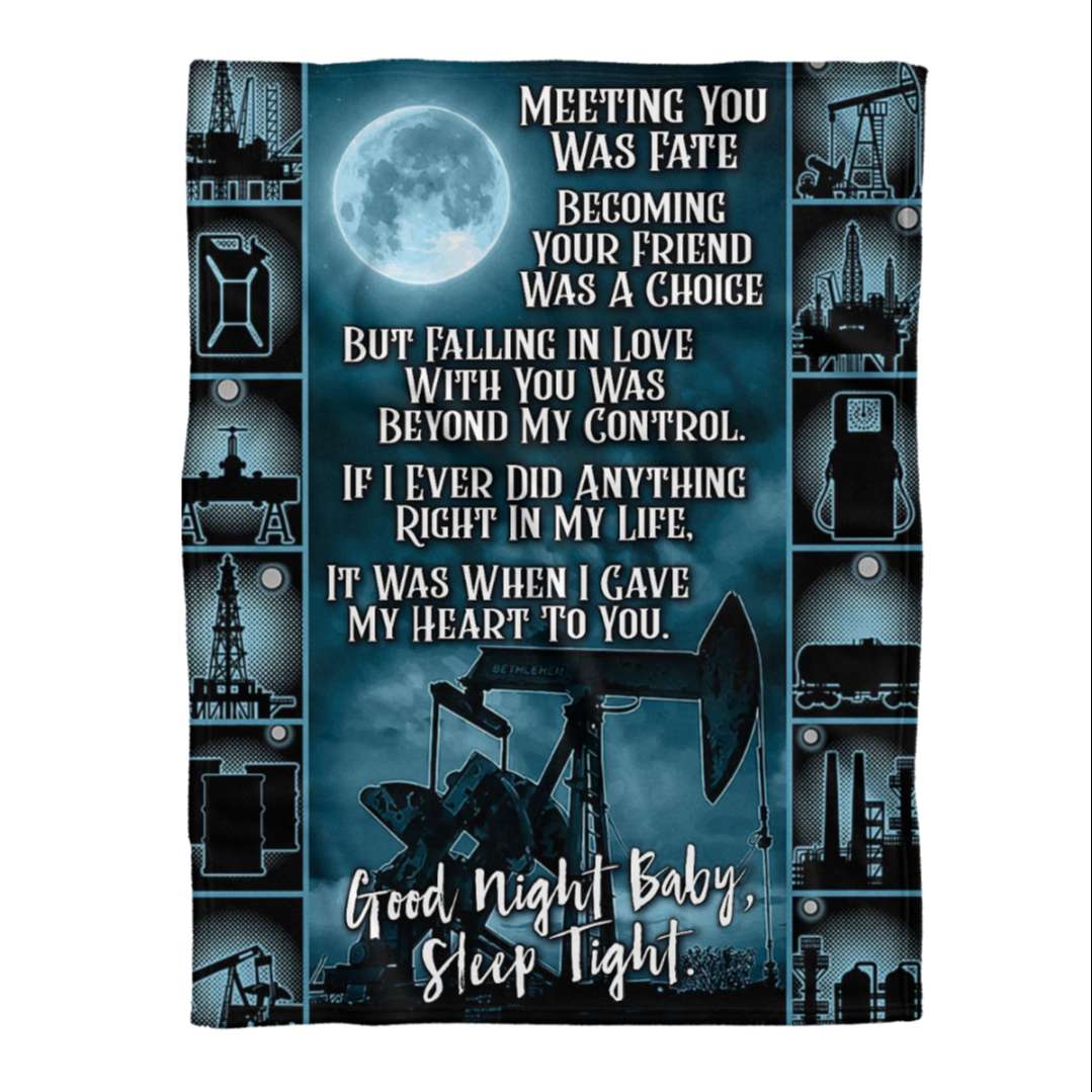 Oilfield Man Husband Meeting You Was Fate Couple Blanket
