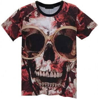 ROSE FLOWER SKULL 3D STREET WEAR TSHIRT
