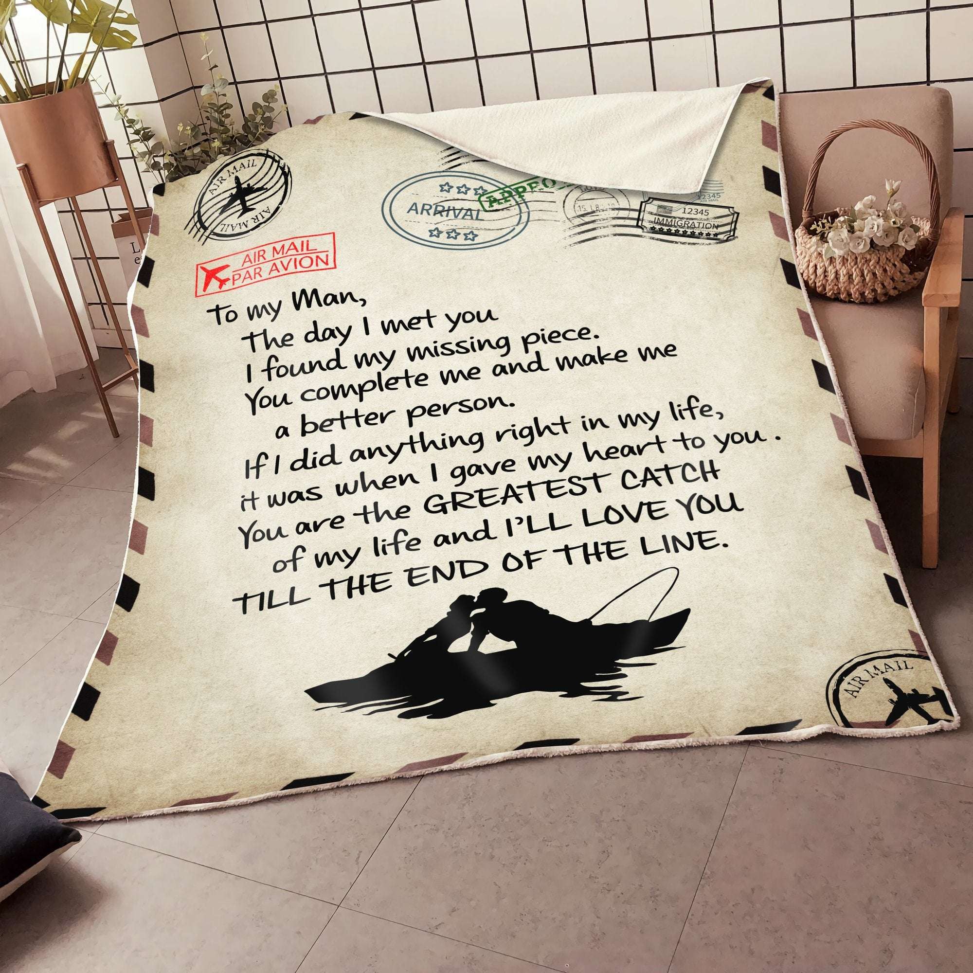 The Day I Met You Air Mail To My Husband Blanket Best Husband Gift