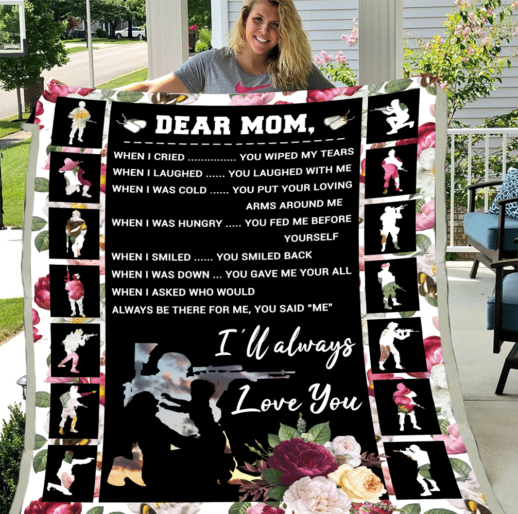 Veterans Blanket - Dear Mom I Will Always Love You Fleece Blanket